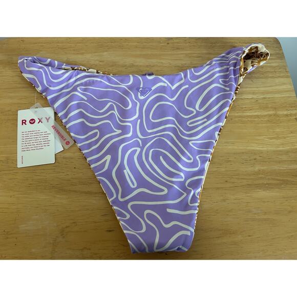 Roxy Sunshine State of Mind Scoop Cheeky Bikini Bottoms NWT Small REVERSIBLE - Picture 4 of 8